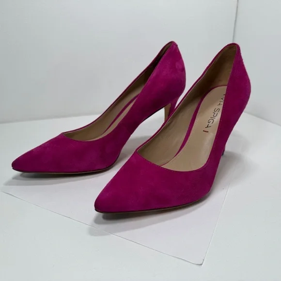 Vince Camuto (Via Spiga) Fuchsia Suede Stiletto Heels – Size 6M - Picture 4 of 9